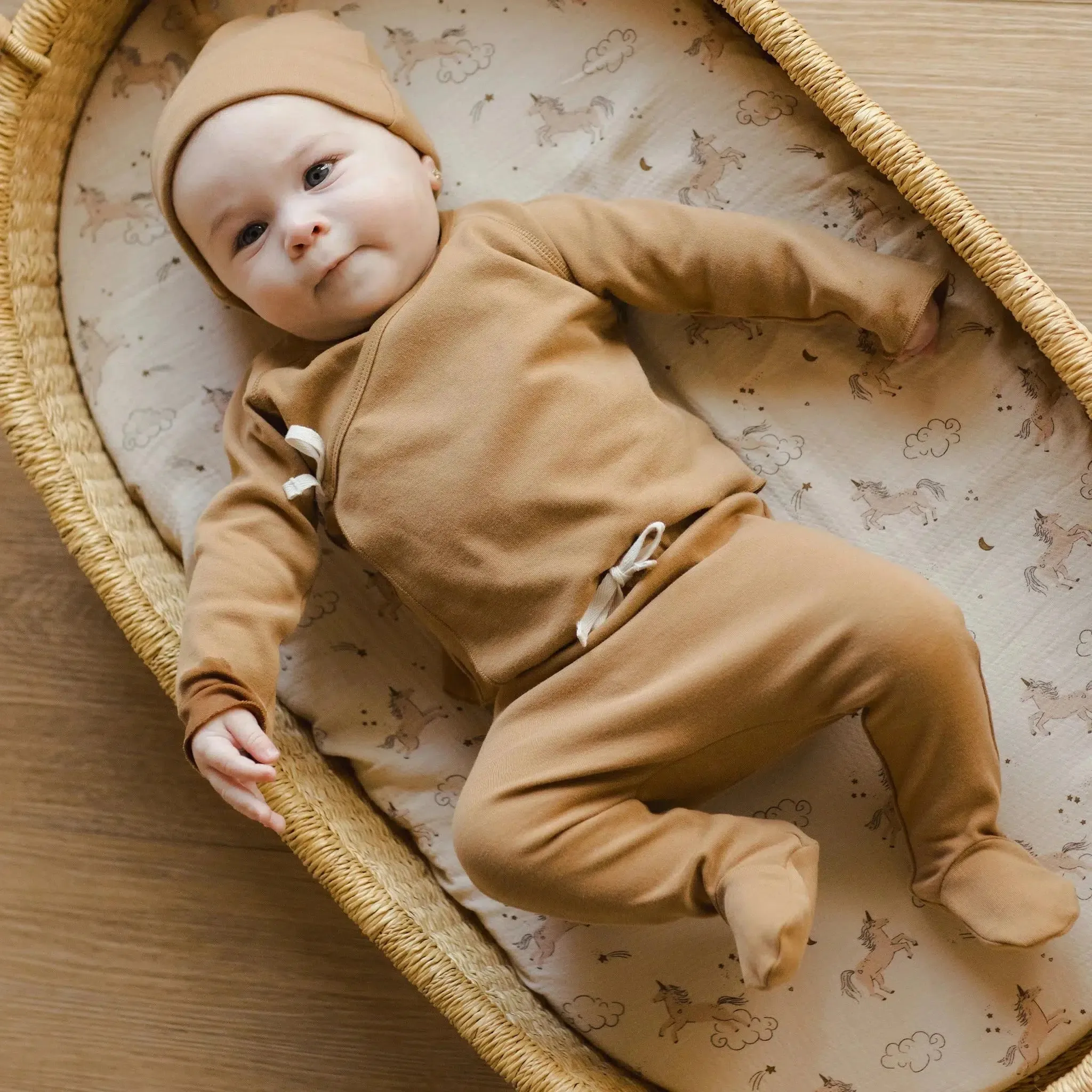 Quincy Mae - Organic Wrap Top   Pant Set - Golden