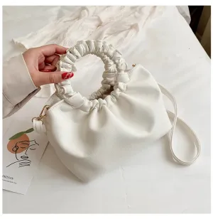 "Happy Hour" White Square Handbag w/ Crossbody Strap