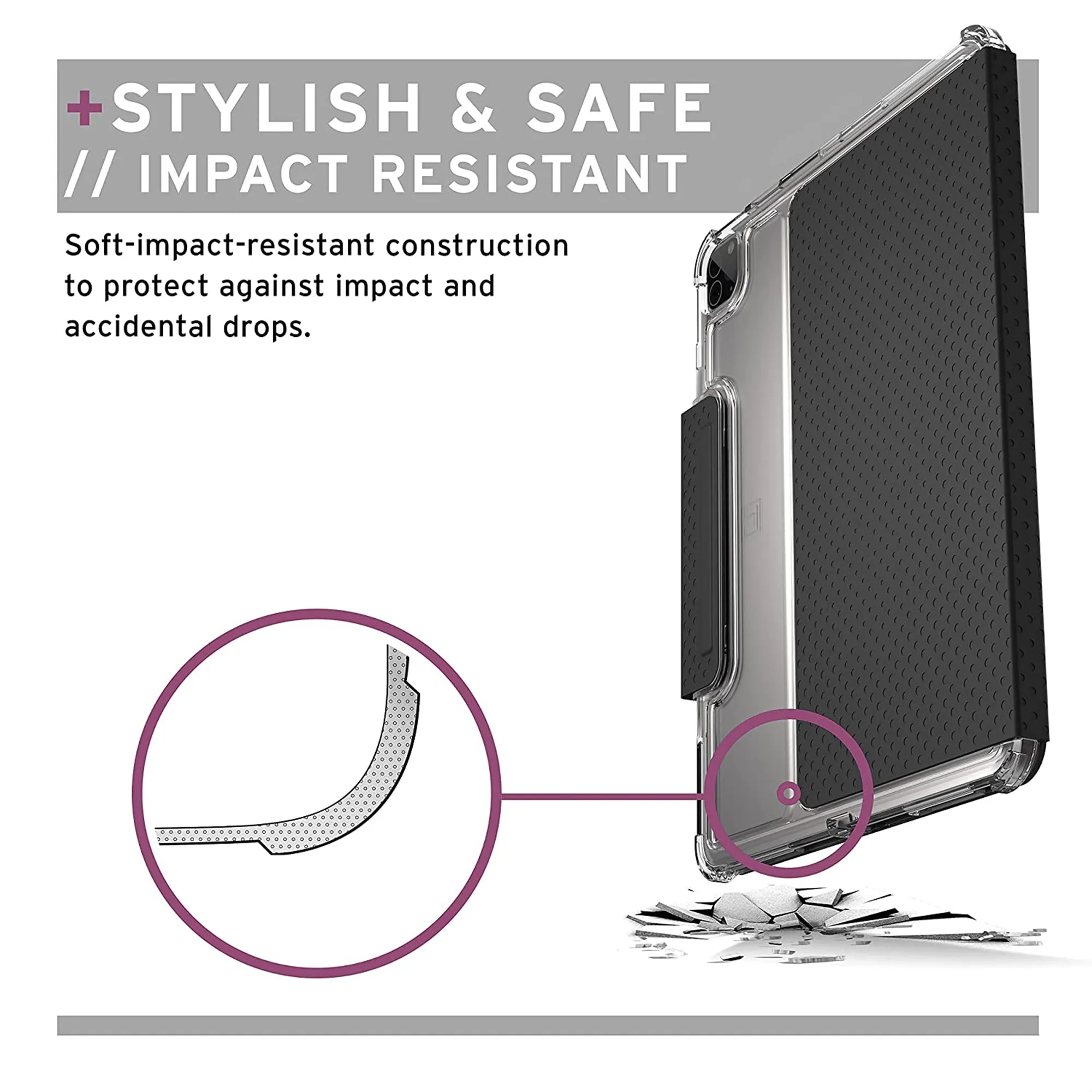 [RACKV2_CLEARANCE] UAG [U] Lucent for iPad Pro 12.9" ( 5th Gen - 2021 ) M1 Chip Case - Black - Ice (Barcode: 810070360214 )
