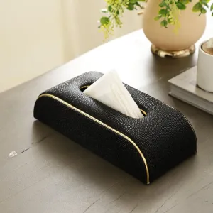 Relca Leather Tissue Box - Black
