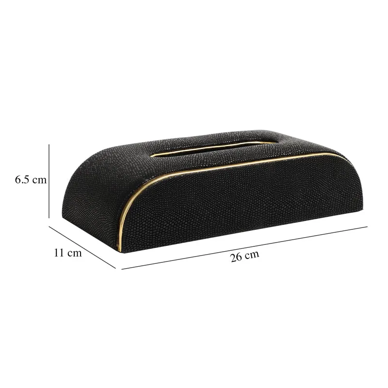 Relca Leather Tissue Box - Black
