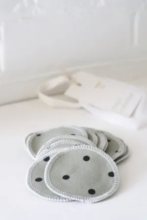 Reusable Cotton Rounds - Sage Dots
