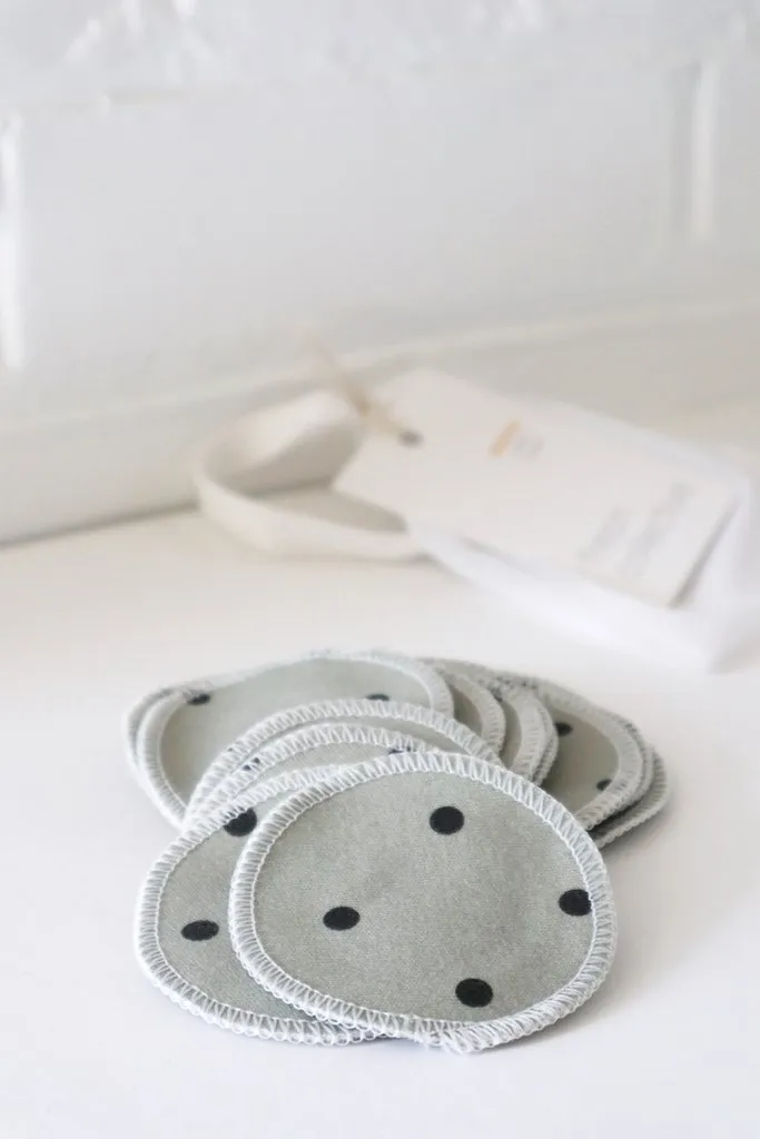 Reusable Cotton Rounds - Sage Dots