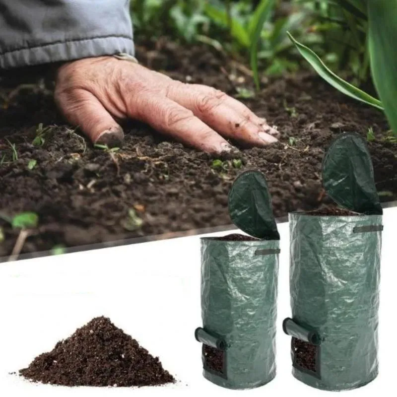 Reusable Organic Compost Bag Vegetable Fruit Waste PE Cloth Bags