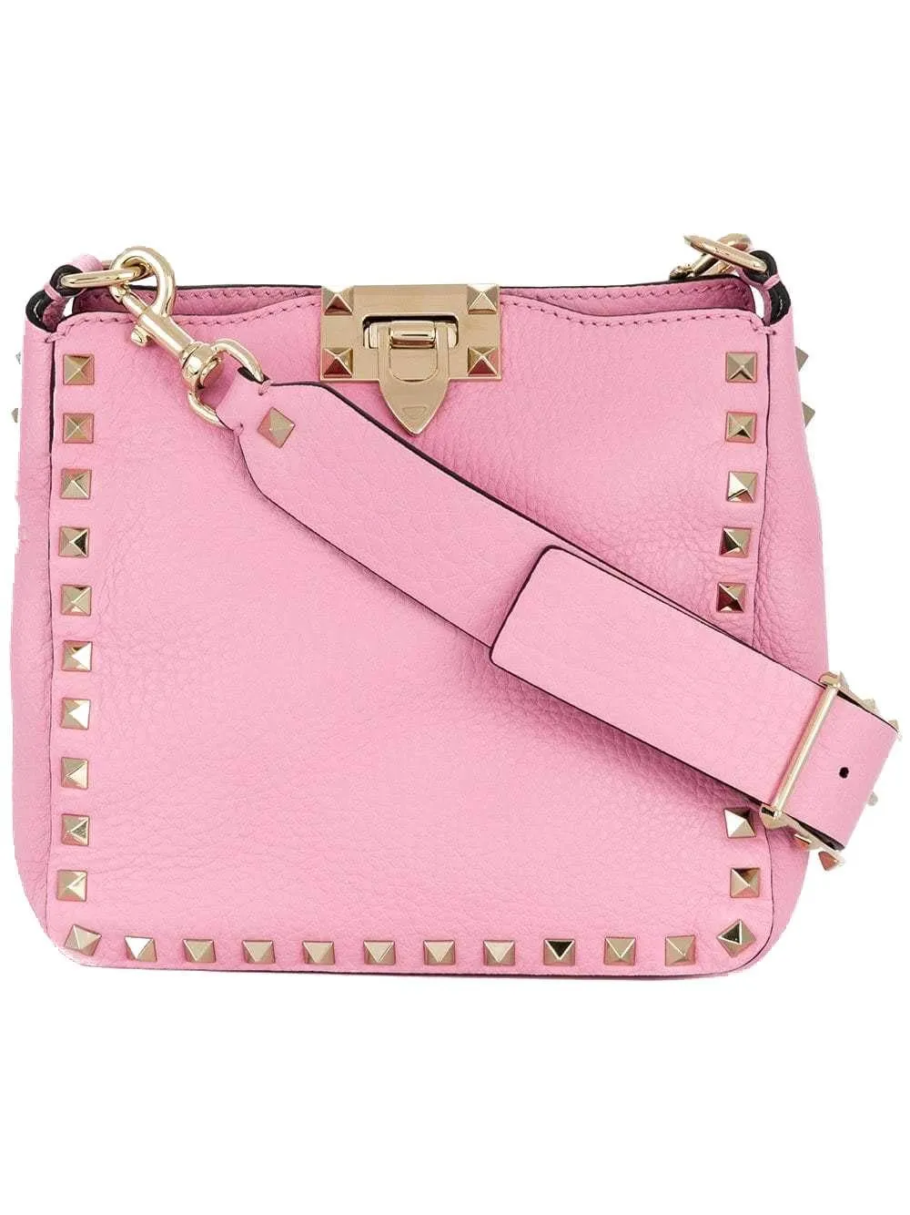 Rockstud Pink Rose Mini Leather Shoulder Strap Messenger Crossbody Bag