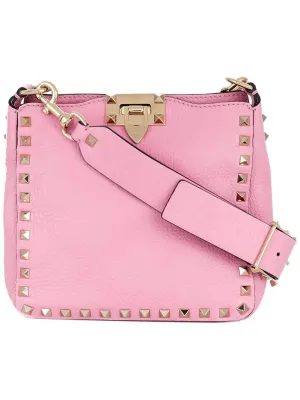Rockstud Pink Rose Mini Leather Shoulder Strap Messenger Crossbody Bag