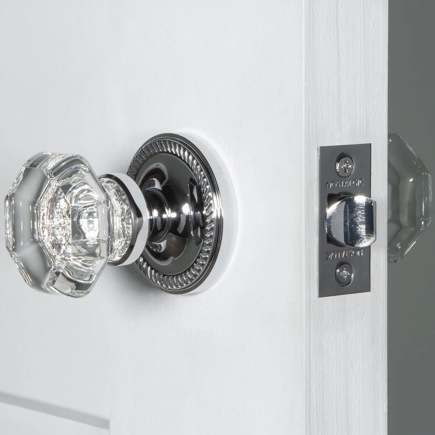 Rope Rosette with Waldorf Knob in Bright Chrome