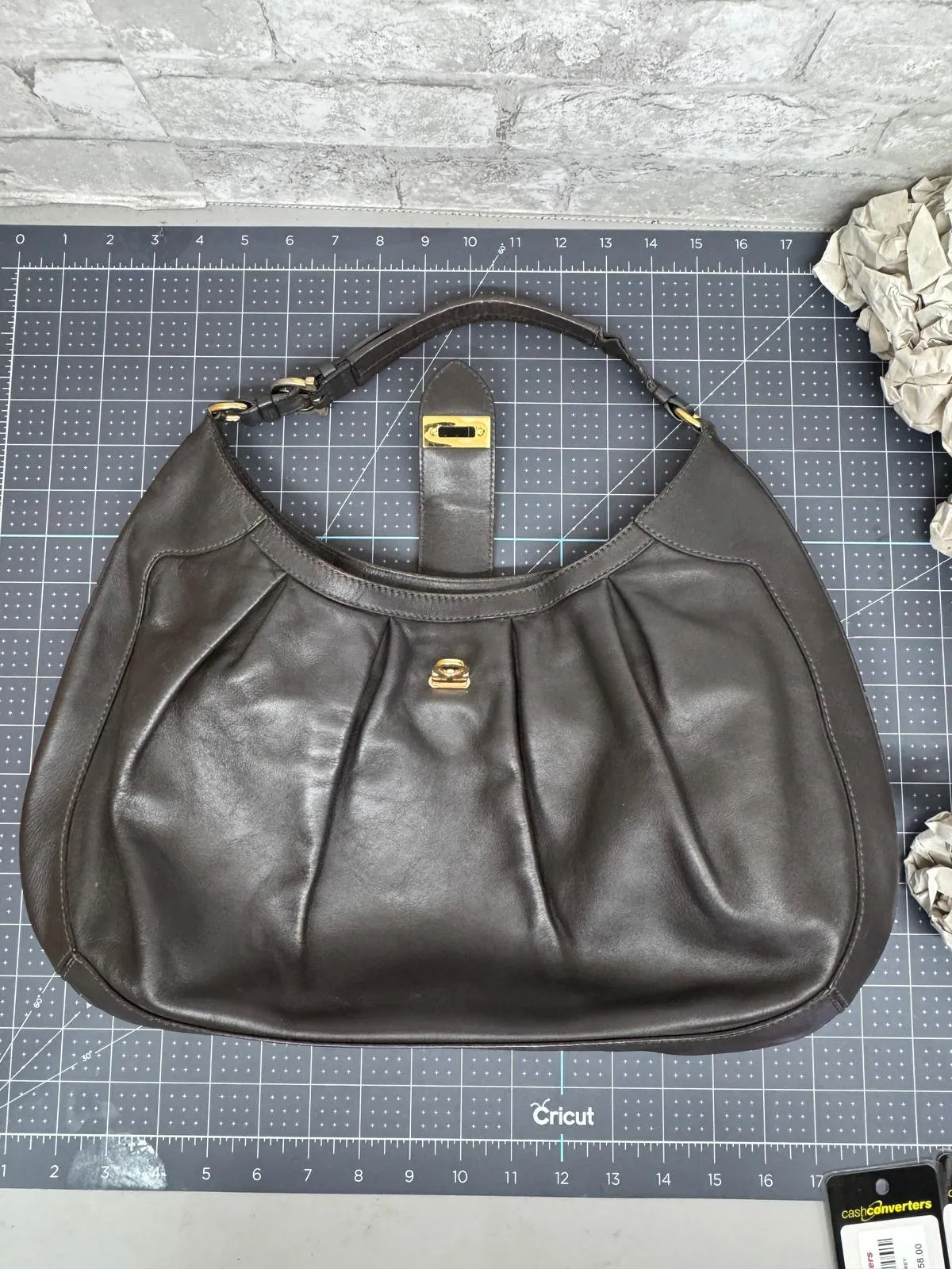 Salvatore Ferragamo Grey Shoulder Leather Bag