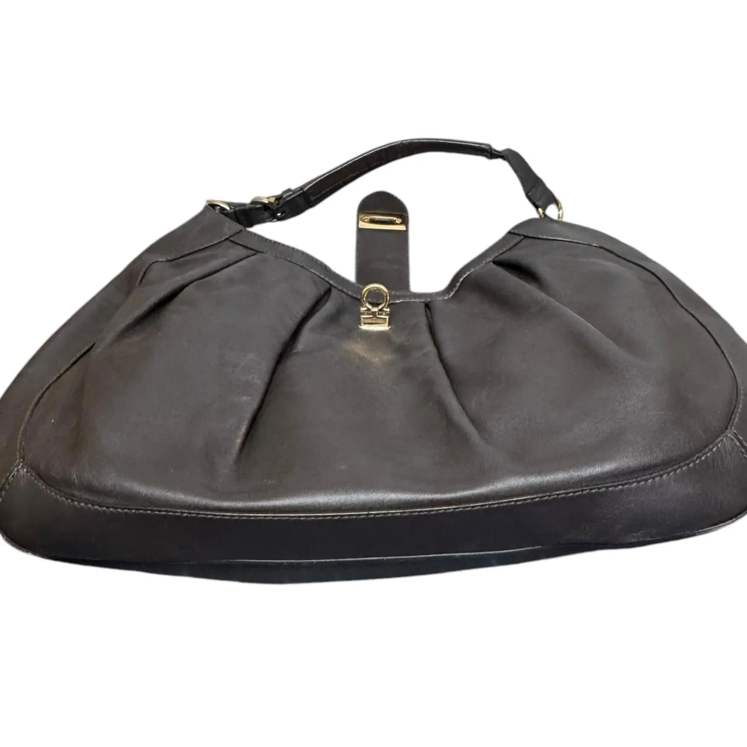 Salvatore Ferragamo Grey Shoulder Leather Bag