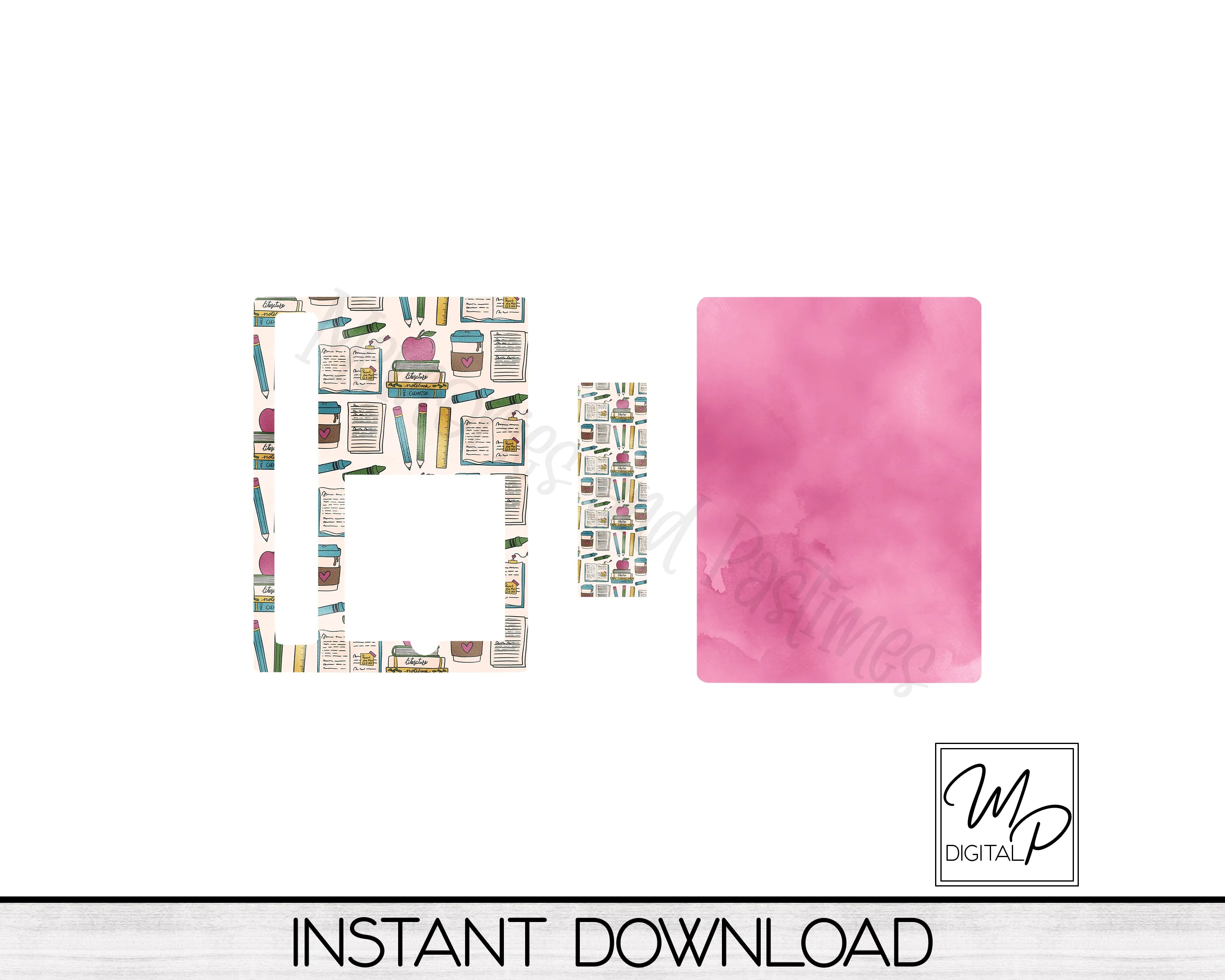 School Teacher Sticky Notepad Holder and Pen PNG Sublimation Design, Digital Download