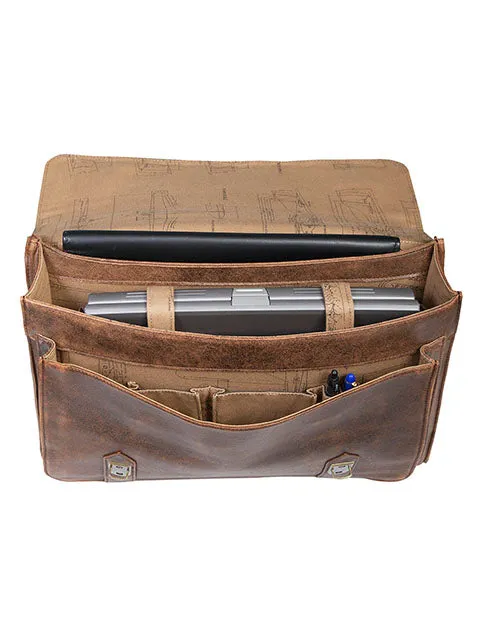 Scully Aero Squadron Lambskin Satchel Brief