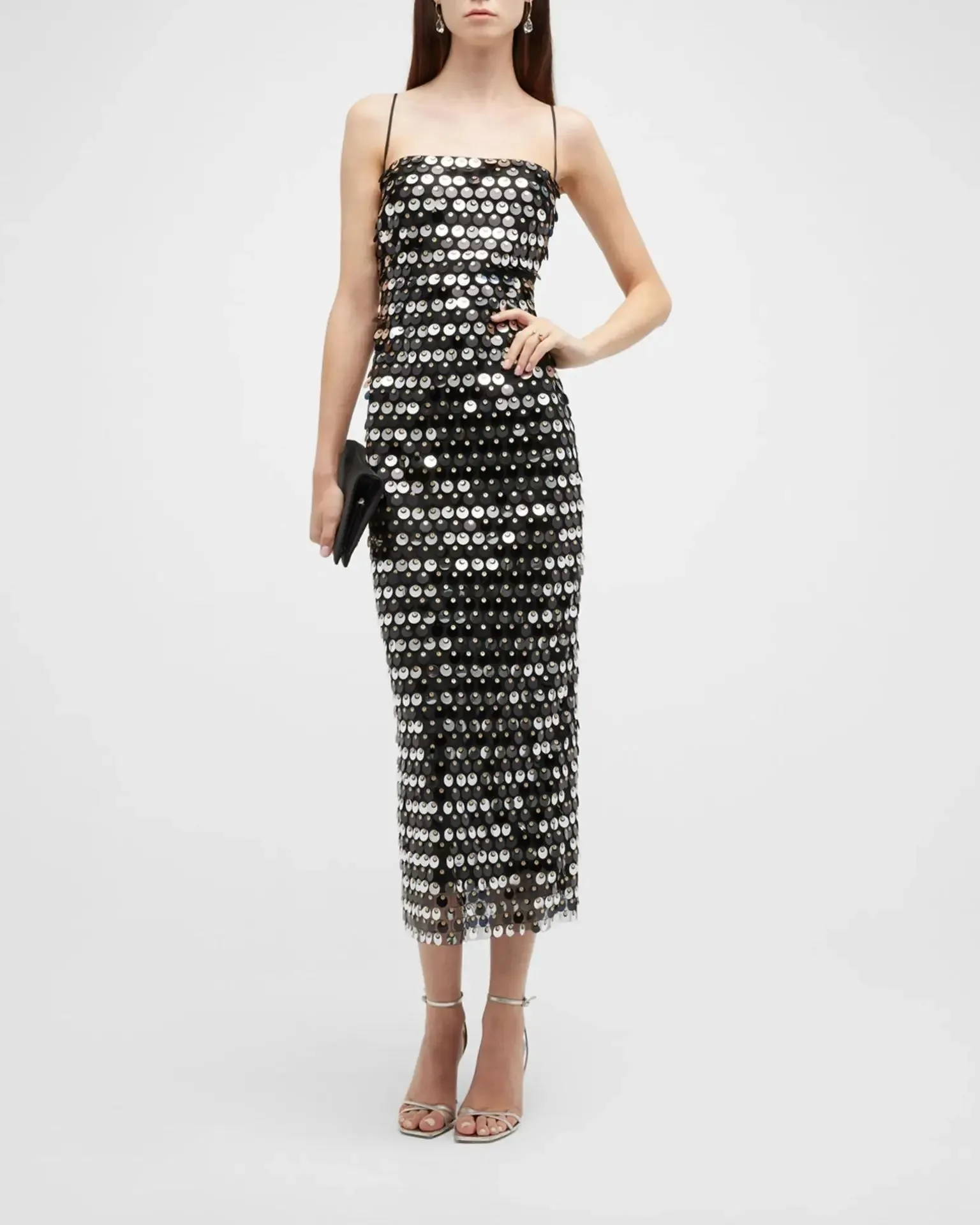 Sequin Strap Stylish Midi Dress