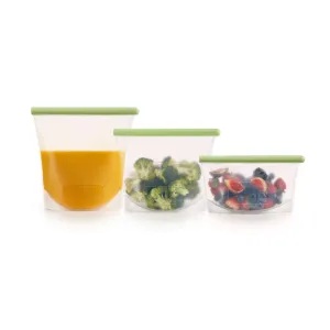 Set Of 3 Reusable Silicone Bags