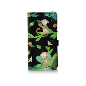 Shagwear Jungle Monkey Large Black Zipper Wallet