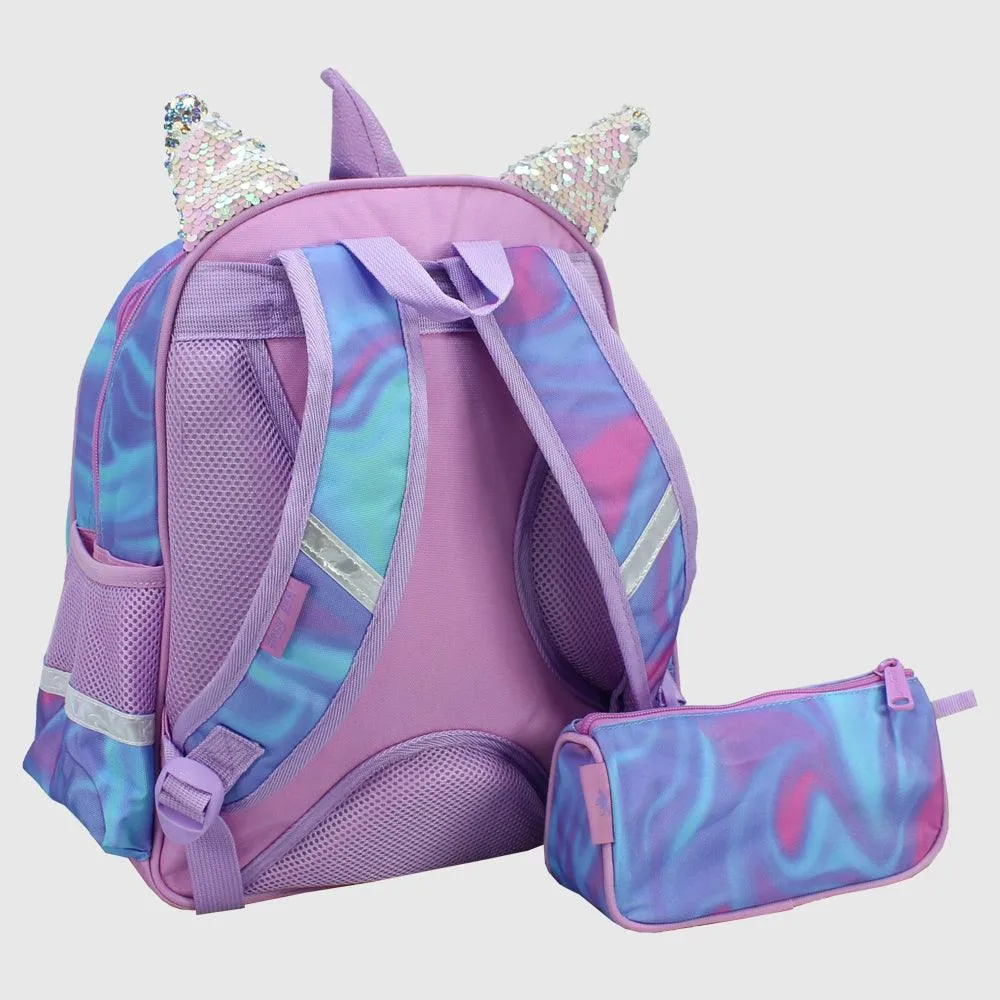 Sleepy Unicorn Sequin 15 Inches School Set