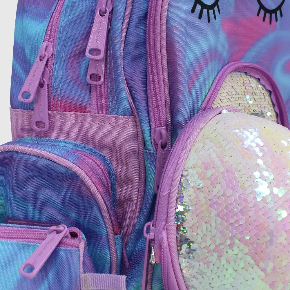 Sleepy Unicorn Sequin 15 Inches School Set