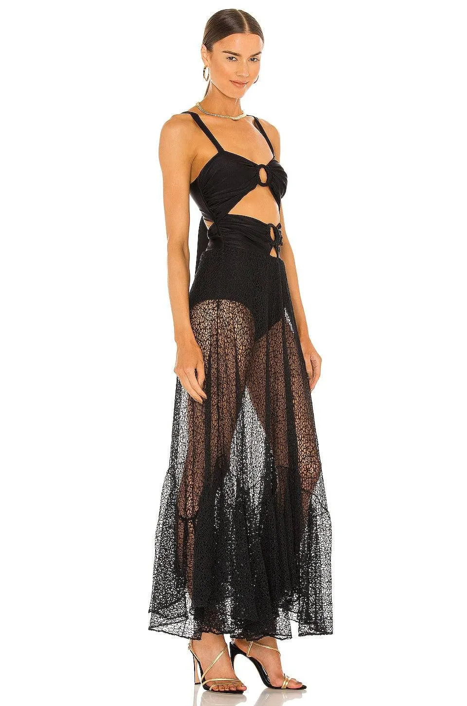 Sleevless Lace Stylish Beach Dress