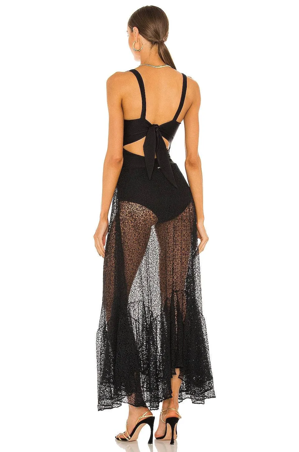 Sleevless Lace Stylish Beach Dress