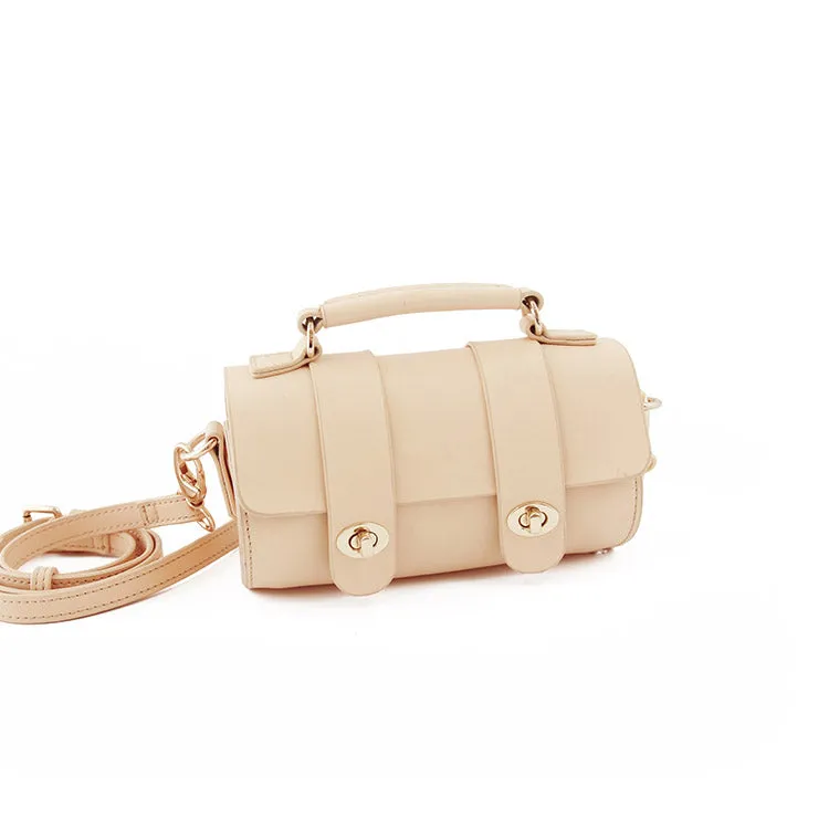Small Womens Leather Barrel Crossbody Bags Leather Handbags for Women