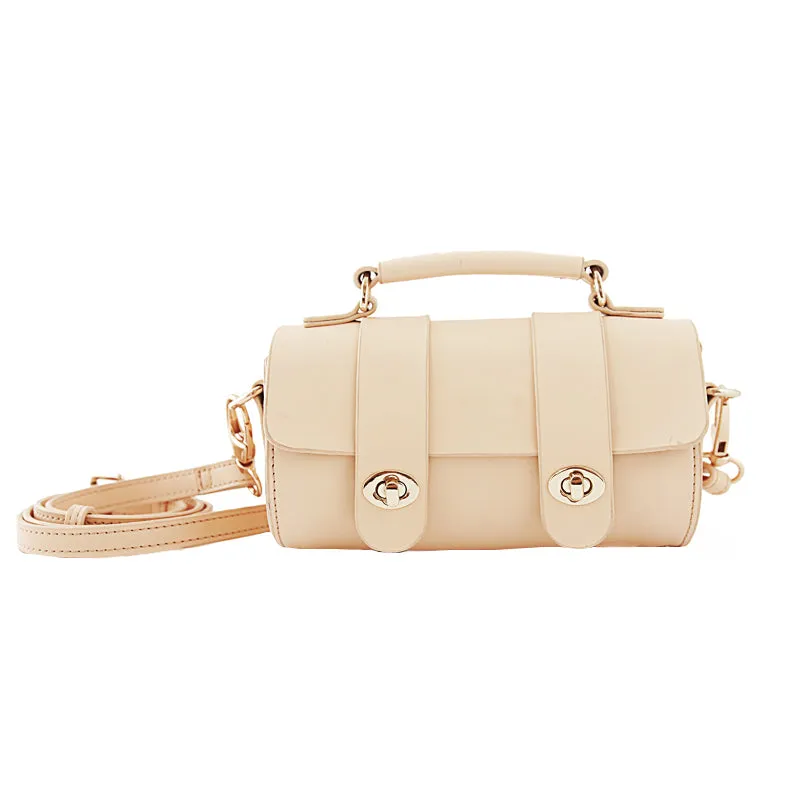 Small Womens Leather Barrel Crossbody Bags Leather Handbags for Women