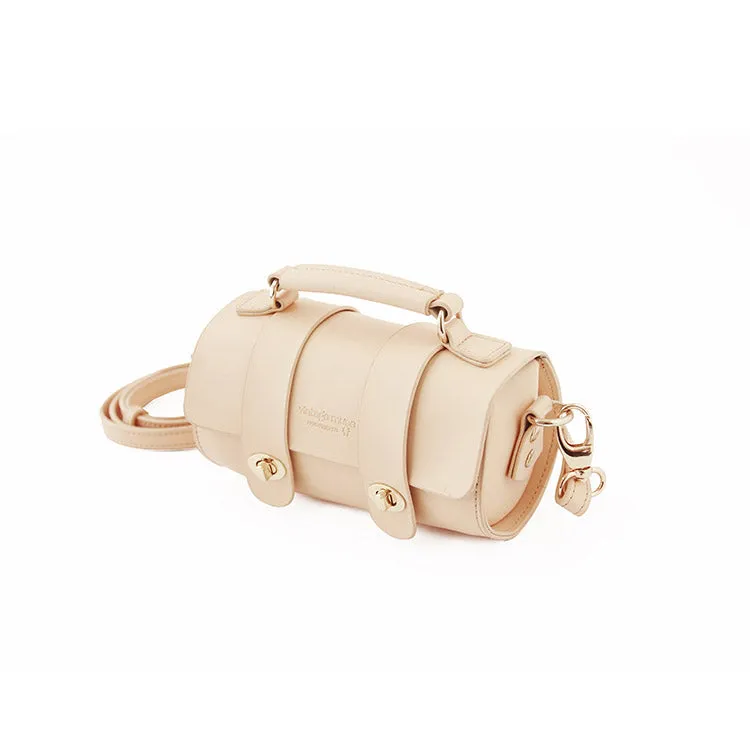 Small Womens Leather Barrel Crossbody Bags Leather Handbags for Women