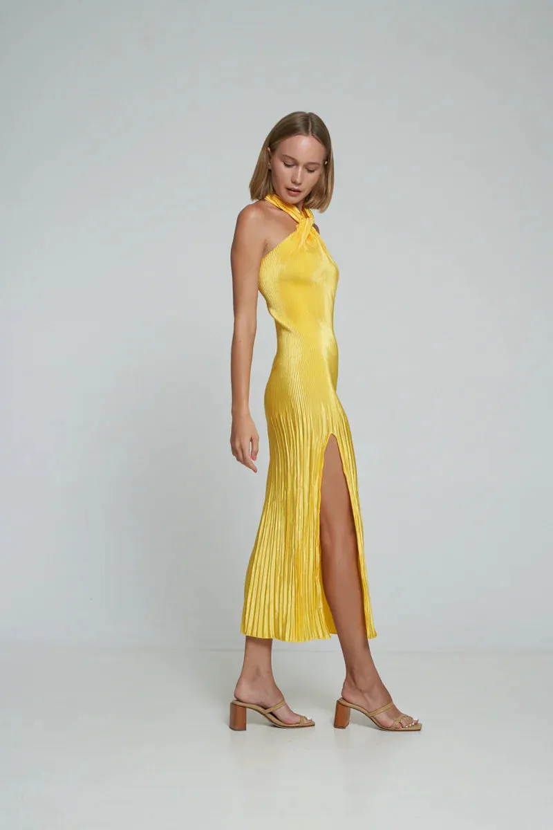 SOIREE PLEATED Stylish HALTER GOWN