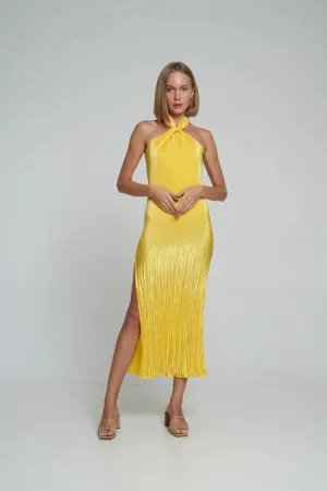 SOIREE PLEATED Stylish HALTER GOWN