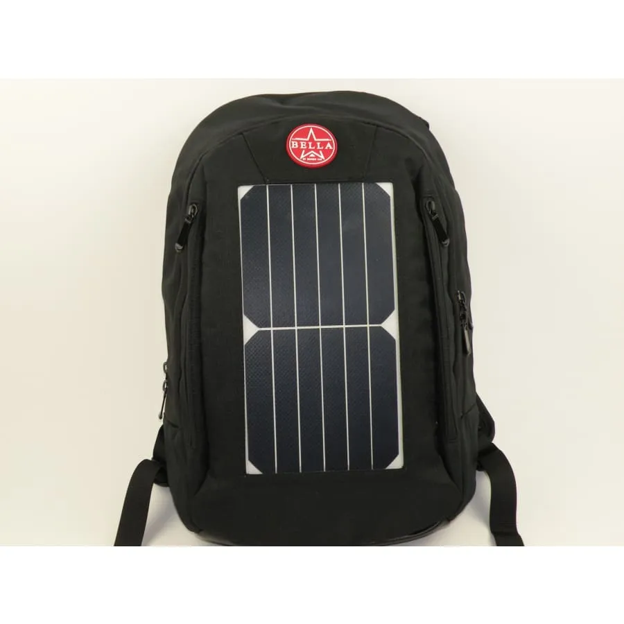 Solar Charger Backpack 35L with Power Bank Charger 6.5W Black