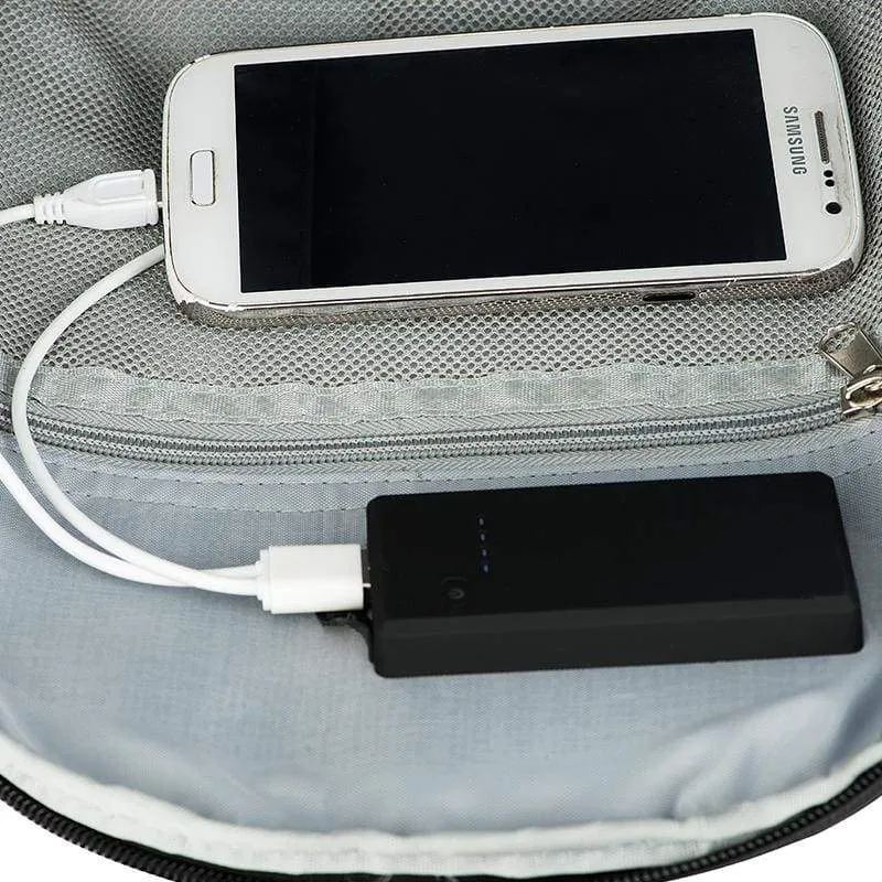 Solar Charger Backpack 35L with Power Bank Charger 6.5W Black
