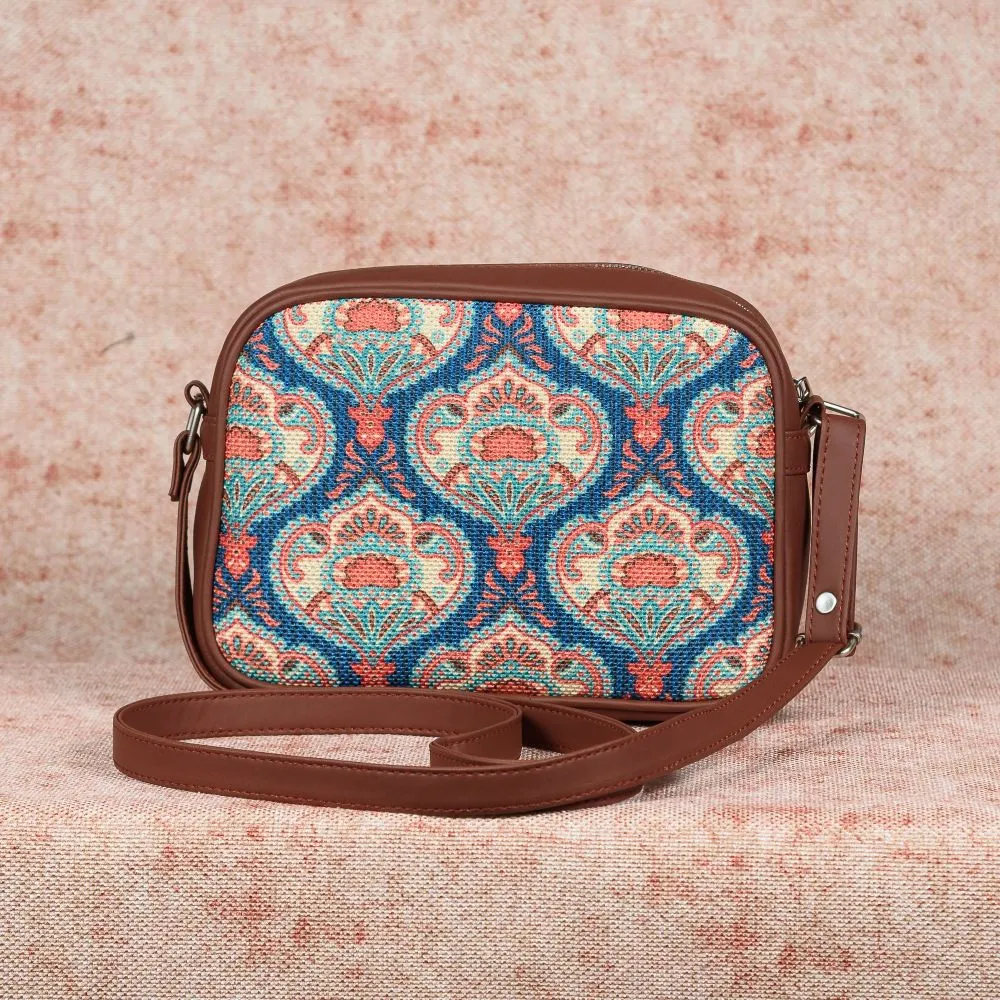 Space Chakra & Kovil Blue - Side Tote Bag & Sling Bag Combo