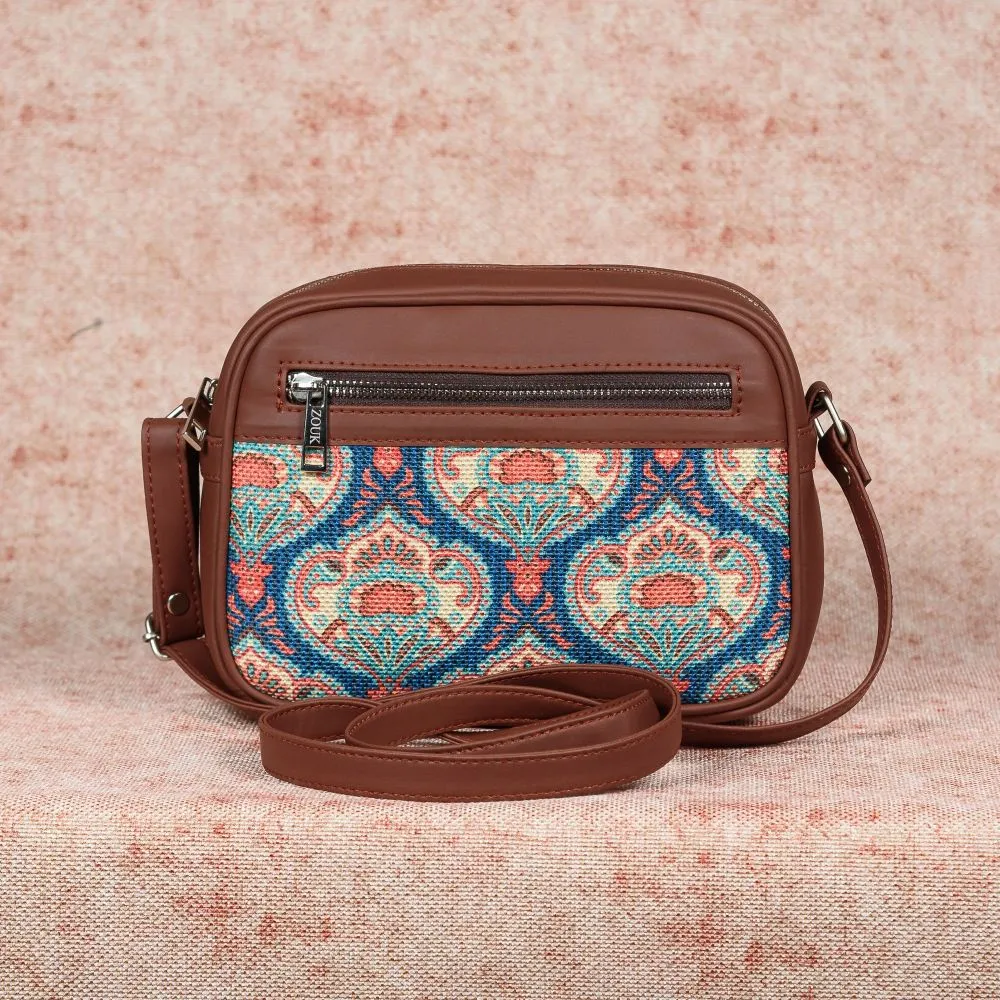 Space Chakra & Kovil Blue - Side Tote Bag & Sling Bag Combo