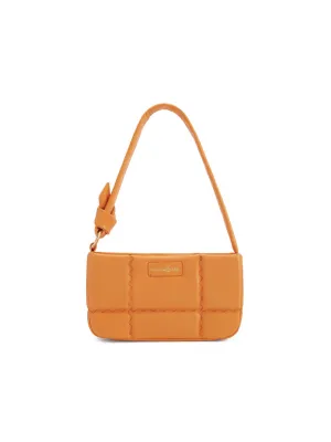 Square Stitch Cushion Shoulder Bag - Orange