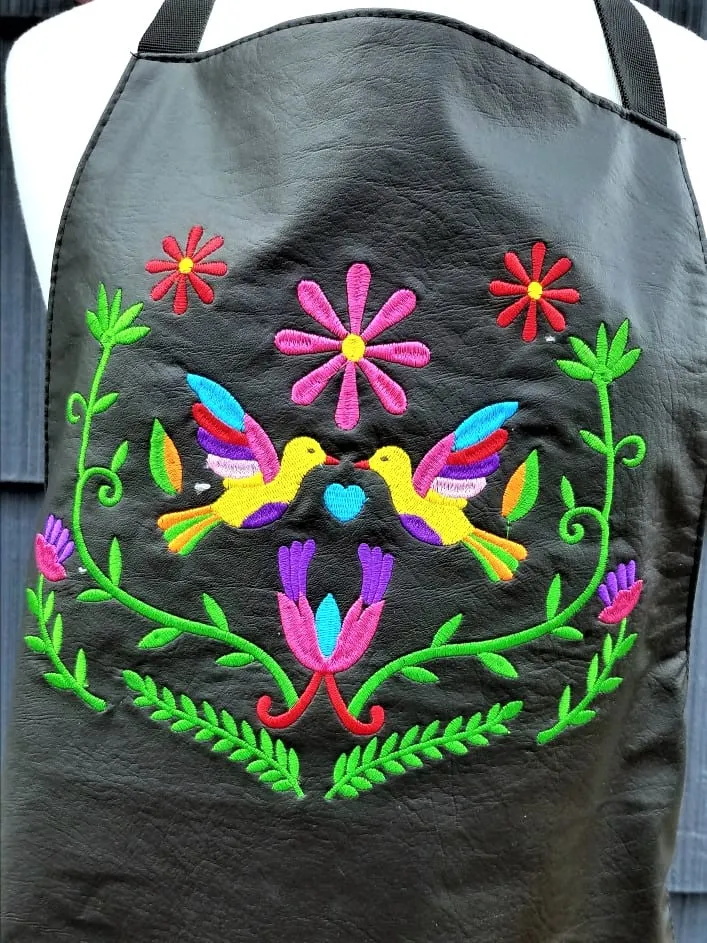 Stylish Embroidered  Vinyl Apron