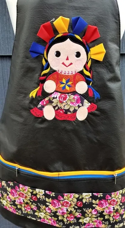 Stylish Embroidered  Vinyl Apron