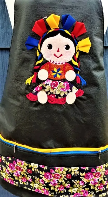 Stylish Embroidered  Vinyl Apron