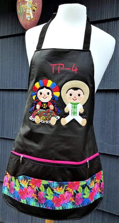 Stylish Embroidered  Vinyl Apron