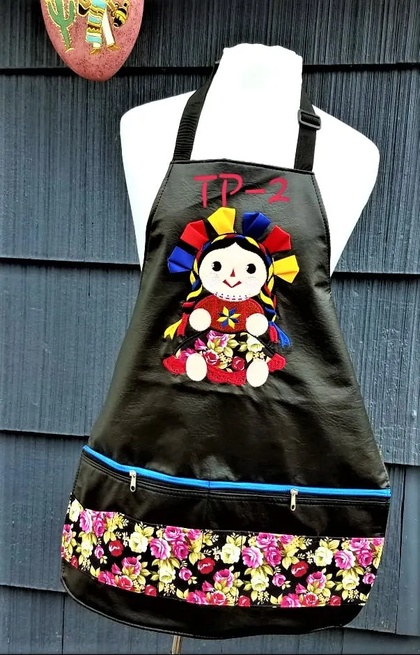 Stylish Embroidered  Vinyl Apron