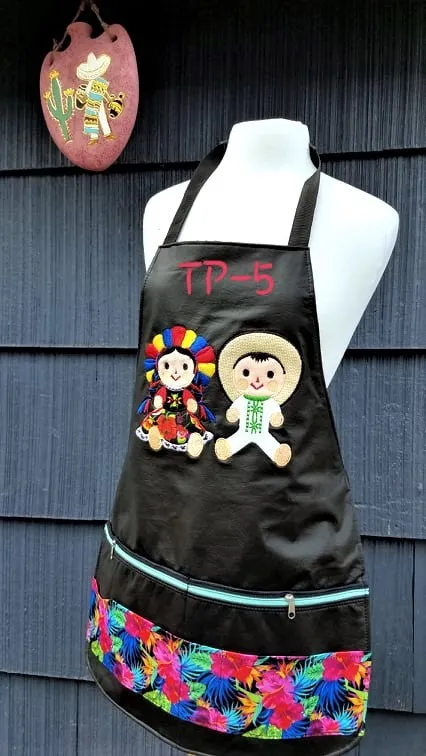 Stylish Embroidered  Vinyl Apron