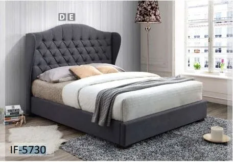 Stylish Grey Fabric Bed