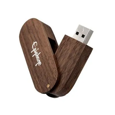 Swivel Wooden USB Flash Drive