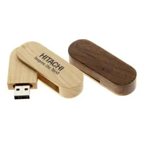 Swivel Wooden USB Flash Drive