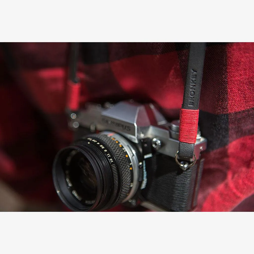 Tokyo #101 - Black & Red leather camera strap