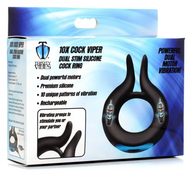 Trinity Men Cock Viper Dual Stim Cock Ring