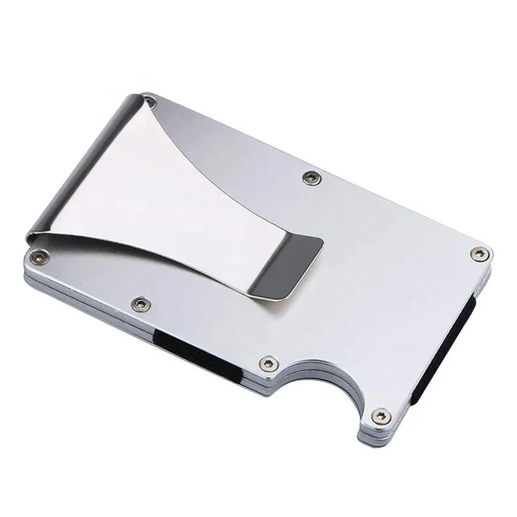 Ultra Thin Silver Aluminum RFID Blocking Minimalist Wallet