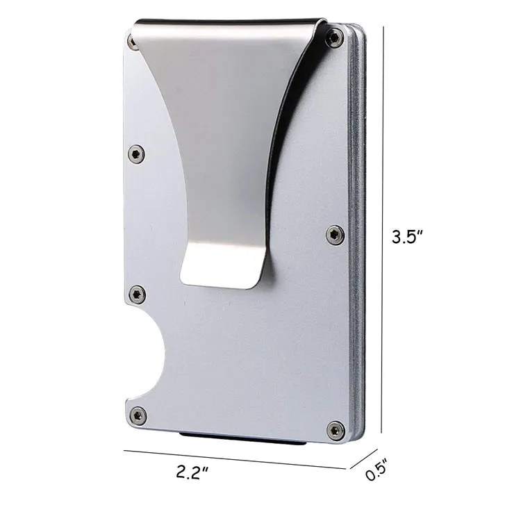 Ultra Thin Silver Aluminum RFID Blocking Minimalist Wallet