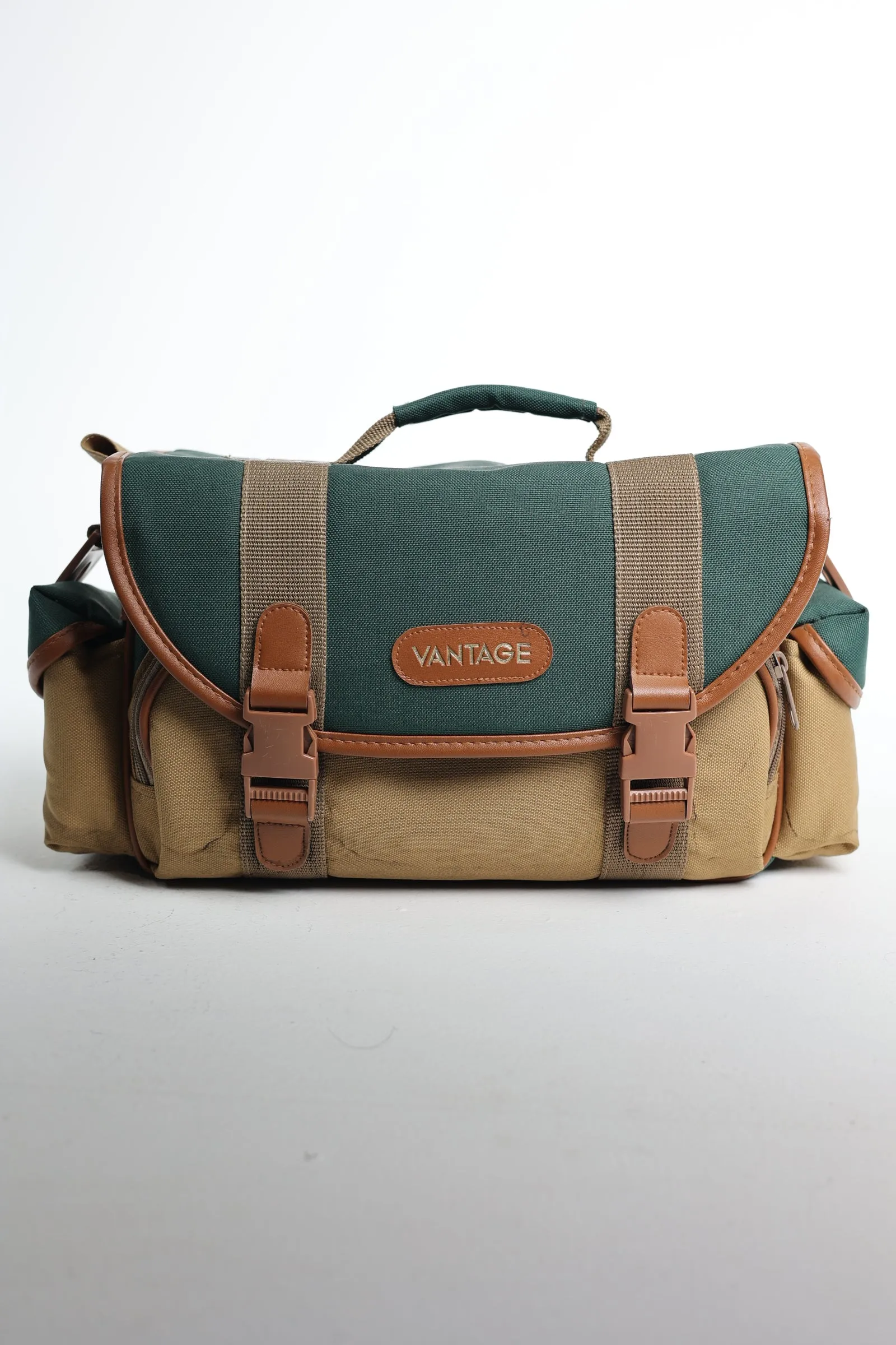 Vantage Green/Tan Vintage Shoulder Bag. Used