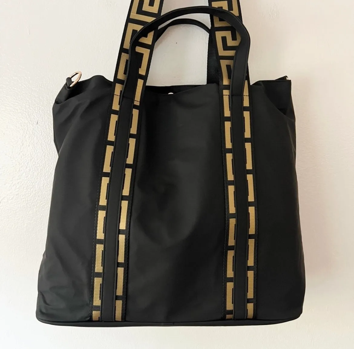 Versace Parfums Black Multi-compartment Tote
