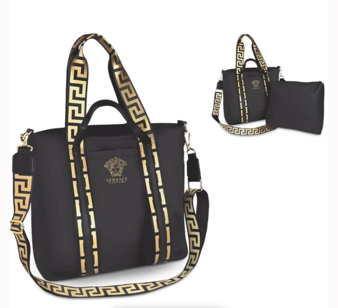 Versace Parfums Black Multi-compartment Tote
