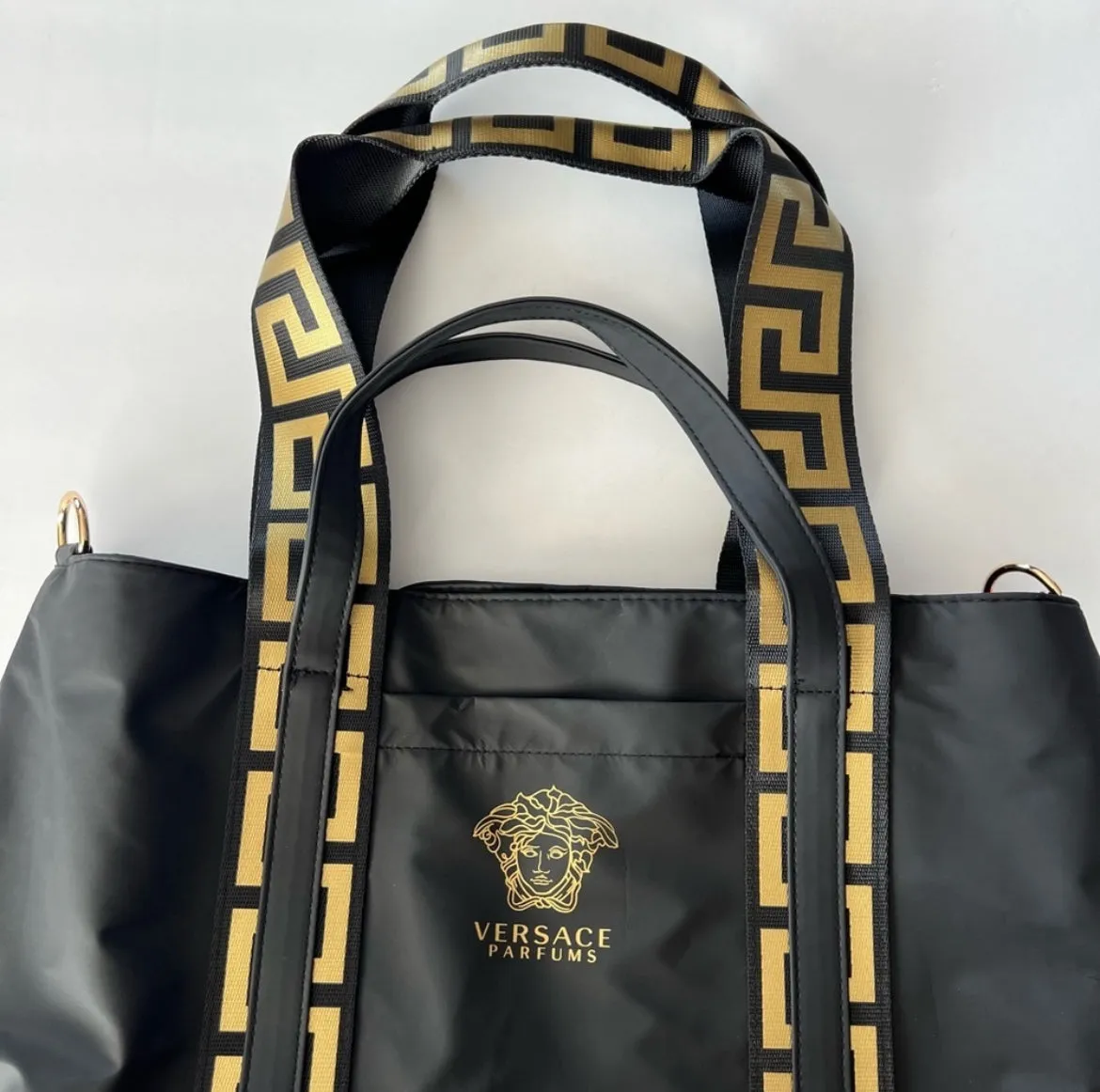 Versace Parfums Black Multi-compartment Tote