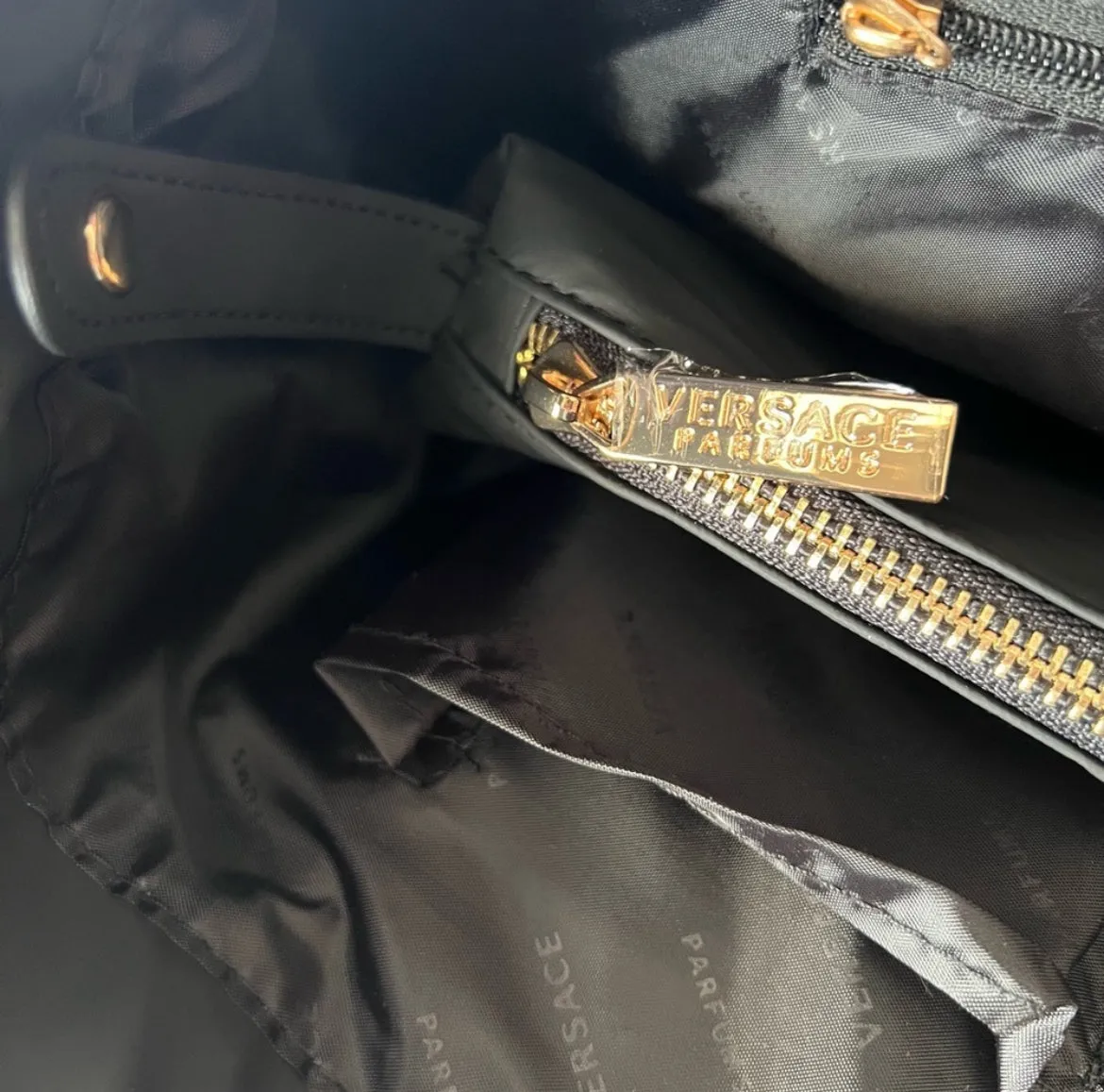 Versace Parfums Black Multi-compartment Tote